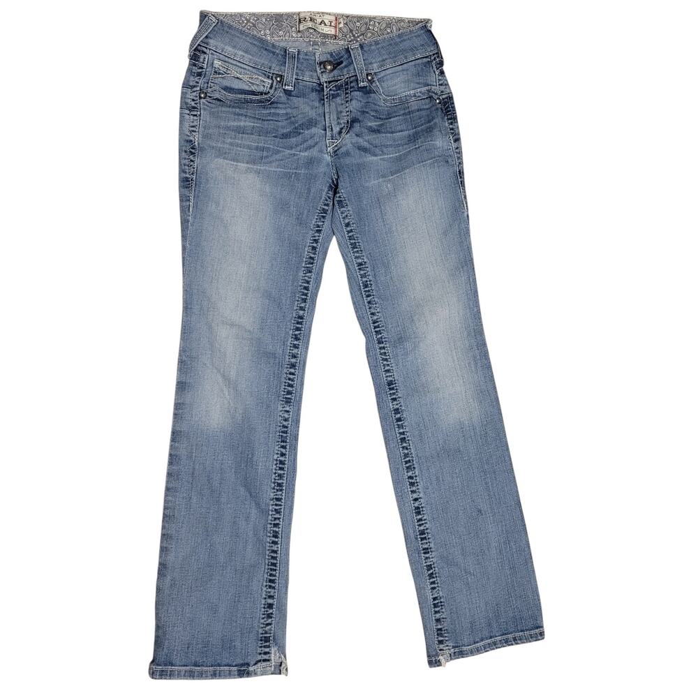 ARIAT Real Denim Womens Low-Rise Straight Leg Jeans Size 28S Measures 28Wx30L